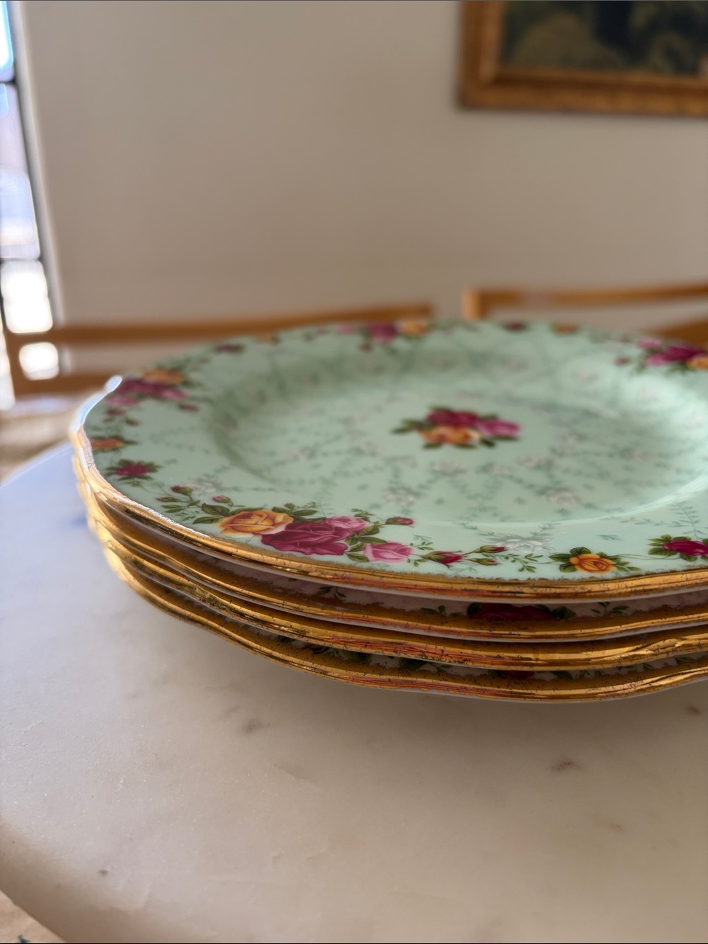 Gorgeous!Old Country Roses Royal Albert Floral Dessert/Salad 8in.plates
Set of 4
